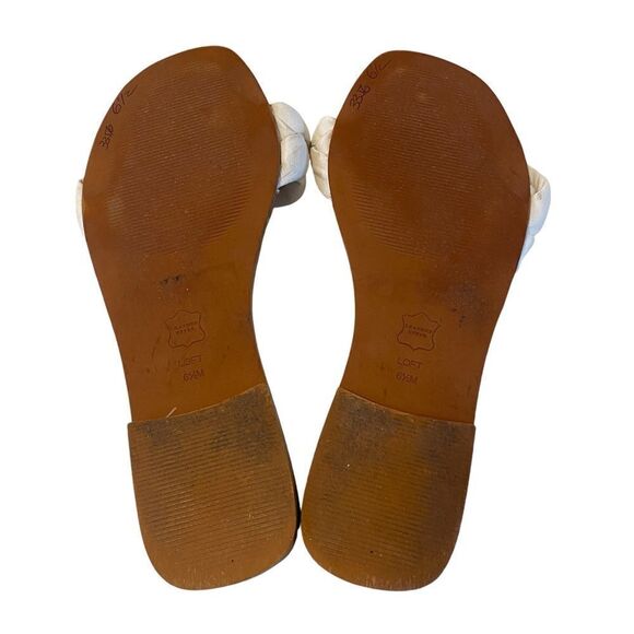 Loft White Leather Padded & Braided Slides in Size 6.5 - Picture 7 of 7